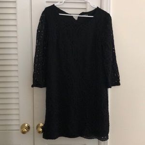 J.Crew Black Lace Shift Dress